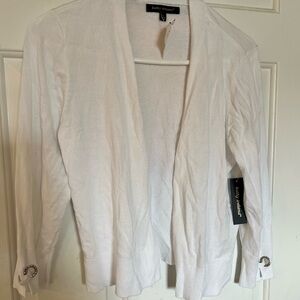 5/25$ Kathy Ireland white short sweater NWT